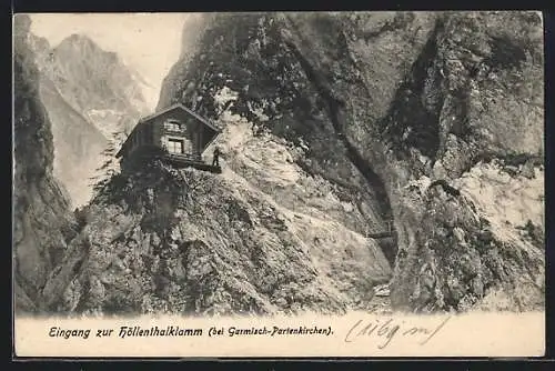 AK Höllentalklamm, Eingang, bei Garmisch-Partenkirchen