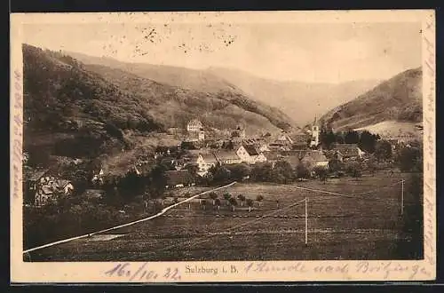 AK Sulzburg i. B., Teilansicht mit Kirche