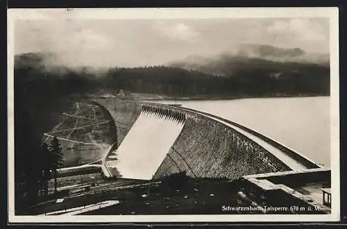 AK Forbach, Schwarzenbach-Talsperre aus der Vogelschau