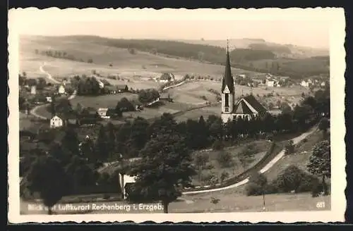 AK Rechenberg i. Erzgeb., Panorama mit Kirche