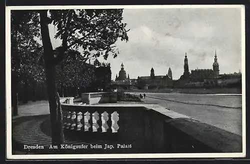 AK Dresden-Neustadt, Am Königsufer beim Jap. Palais