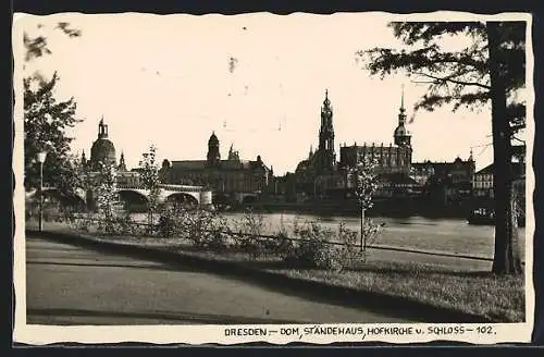 AK Dresden, Dom, Ständehaus, Hofkirche und Schloss