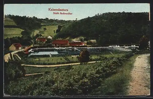 AK Kaiserslautern, Blick auf den Städt. Badeweiher