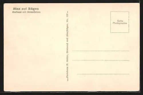 AK Binz auf Rügen, Kurhaus mit Strandleben