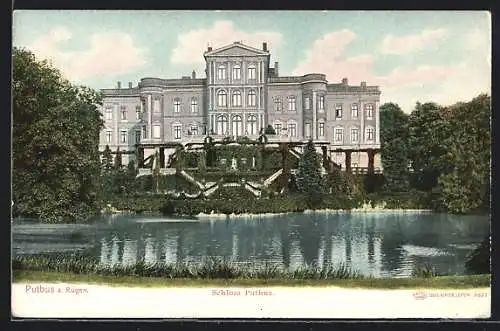 AK Putbus a. Rügen, Schlossteich und das Schloss Putbus