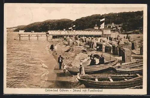 AK Göhren / Rügen, Strand mit Familienbad