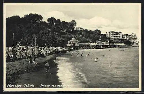 AK Sassnitz, Strand von der Brücke aus