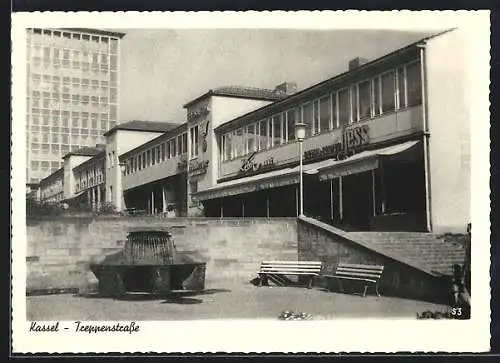 AK Kassel, Treppenstrasse mit Hochhaus