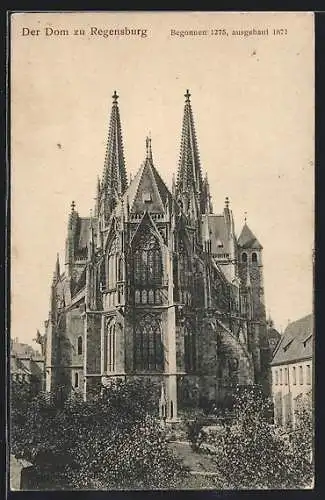 AK Regensburg, Frontalansicht des Doms