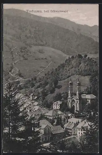 AK Todtnau i. bad. Schwarzwald, Totalansicht mit Kirche