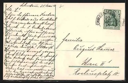 AK Schwenningen a. N., Blick auf die Garten Schule