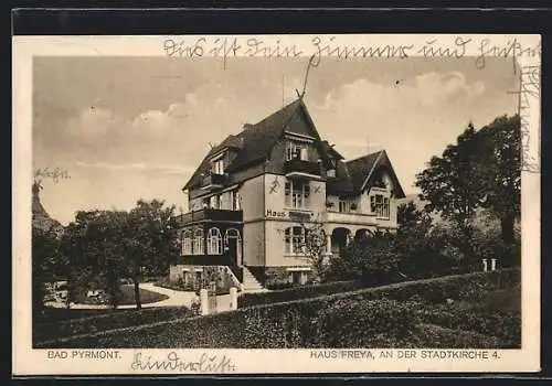 AK Bad Pyrmont, Hotel Pension Haus Freya, An der Stadtkirche 4