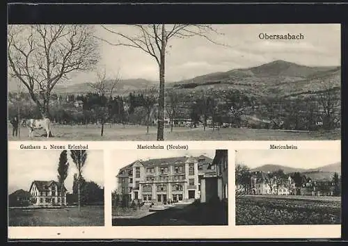 AK Obersasbach, Gasthaus z. Neuen Erlenbad, Marienheim (Neubau)