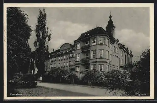 AK Rosenheim / Bayern, Lyzeum mit Park