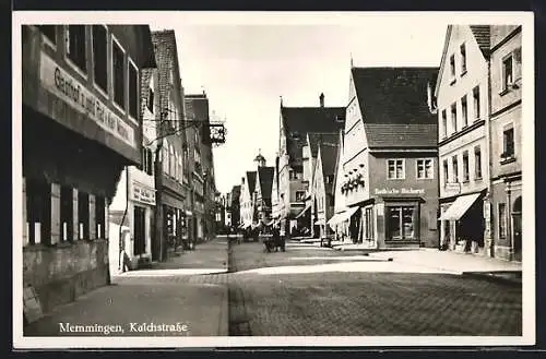 AK Memmingen, Kalchstrasse, Gasthaus zum goldenen Rad, Bäckerei Roth