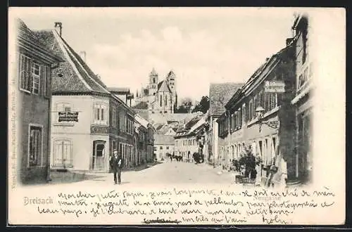 AK Breisach, Neugasse mit Geschäften