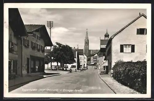 AK Eggenfelden /bayr. Ostmark, Öttinger Strasse mit Gasthaus und Fahrrädern