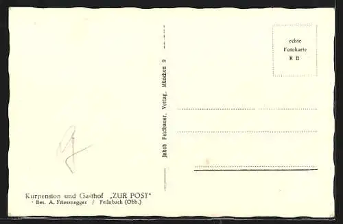 AK Feilnbach /Obb., Gasthof und Pension Zur Post
