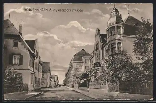 AK Schwenningen / Villingen, Blick in die Oberdorfstrasse