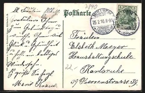 AK Müllheim i. B., Strassenpartie an der Infanterie-Kaserne