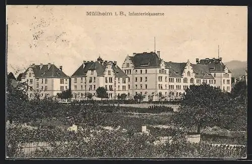 AK Müllheim i. B., An der Infanteriekaserne