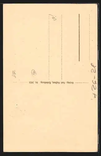 Steindruck-AK Heidelberg, Schloss mit Gedicht