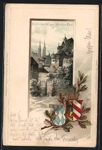 Passepartout-Lithographie Nürnberg, Am Whörder Thor, Wappen