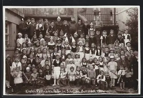 Foto-AK Buttstädt, Kinder-Fastnachts-Feier im Schollain 1934