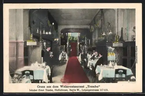 AK Berlin, Weinrestaurant Traube, Leipzigerstrasse 117-118