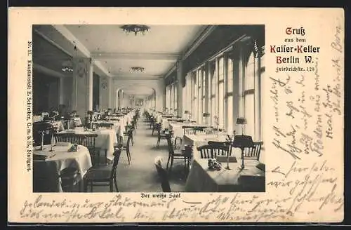 AK Berlin, Kaiser-Keller, Friedrichstr. 178, der weisse Saal