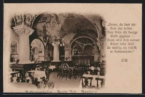 AK Hamburg, Gasthaus Bunte Kuh, Innenansicht des Weinkellers