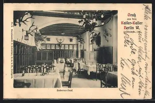 AK Berlin, Hubertus-Saal im Kaiser-Keller