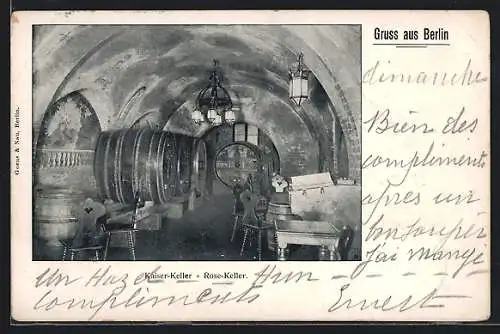 AK Berlin, Gasthaus Kaiser-Keller, Rose-Keller