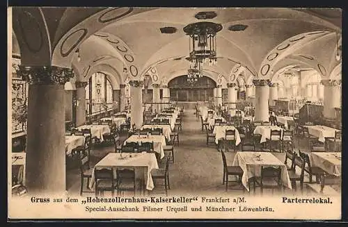 AK Frankfurt /Main, Hohenzollernhaus-Kaiserkeller, Parterrelokal