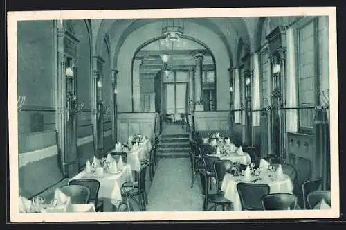 AK Berlin, Cafe Weinstuben Kempinski, Leipziger Strasse, Burgen-Saal, Innenansicht
