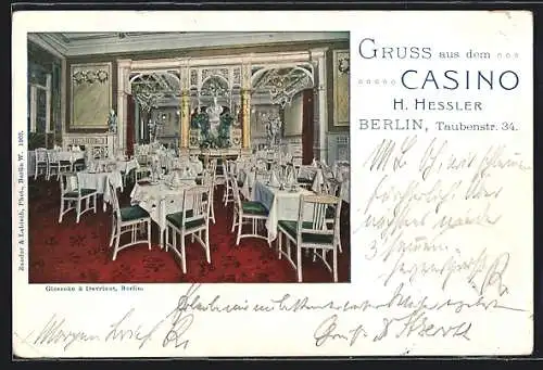 AK Berlin, Restaurant Casino, Taubenstr. 34, Innenansicht