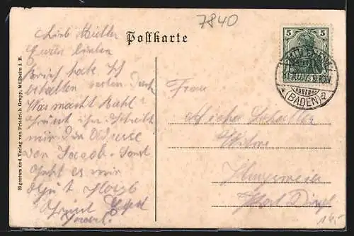 AK Müllheim i. B., Totalansicht der Infanterie-Kaserne