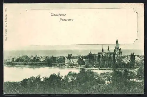 AK Constanz, Panorama mit Kirche