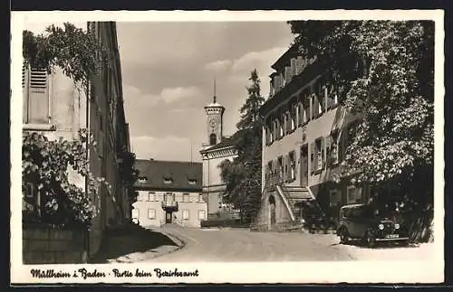 AK Müllheim i. Baden, Strassenpartie beim Bezirksamt