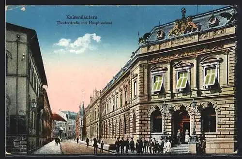 AK Kaiserslautern, Theaterstrasse mit Hauptpost