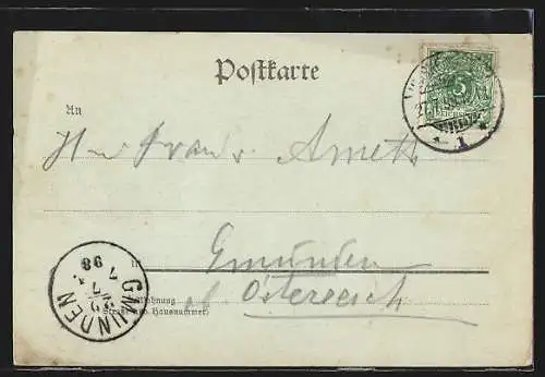 Mondschein-AK Warnemünde, Uferpartie am Spill