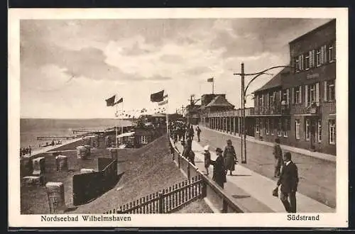 AK Wilhelmshaven, Promenade am Südstrand