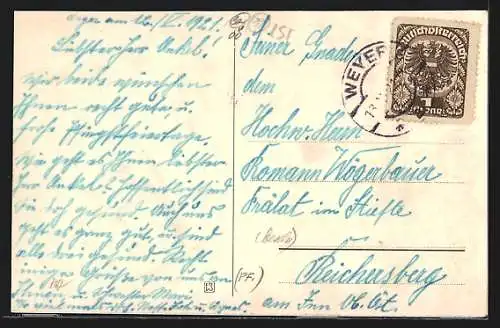 AK Weyer a. d. Enns, Marktplatz mit Kirche und Brunnen