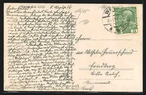 AK Weyer a. d. Enns, Strassenpartie mit Geschäften