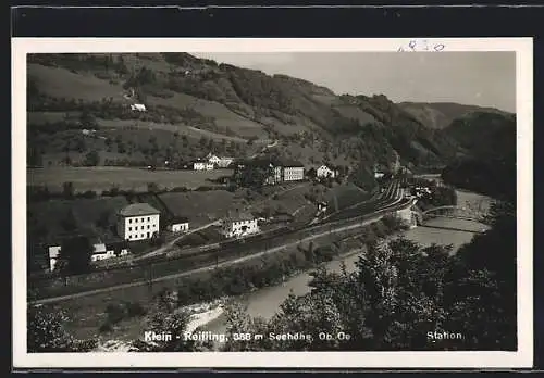 AK Klein-Reifling /Ob.-Oe., Bahnhof mit Brücke