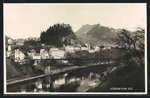 AK Losenstein, Ortsansicht mit Brücke