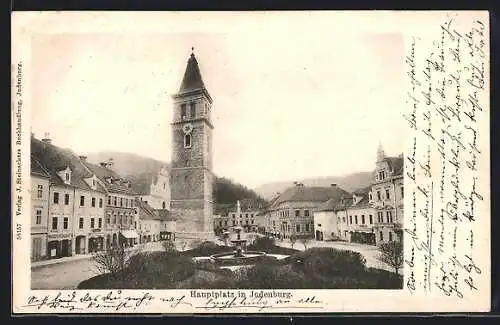 AK Judenburg, Hauptplatz mit Brunnen