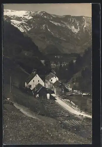 AK Weyer a. d. Enns, Ortsansicht gegen die Berge