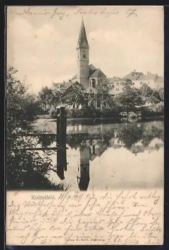 AK Knittelfeld, Uferpartie mit Blick auf die Kirche