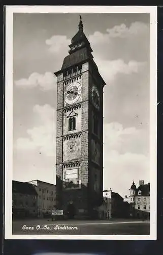 AK Enns /O.-Oe., Blick auf den Stadtturm